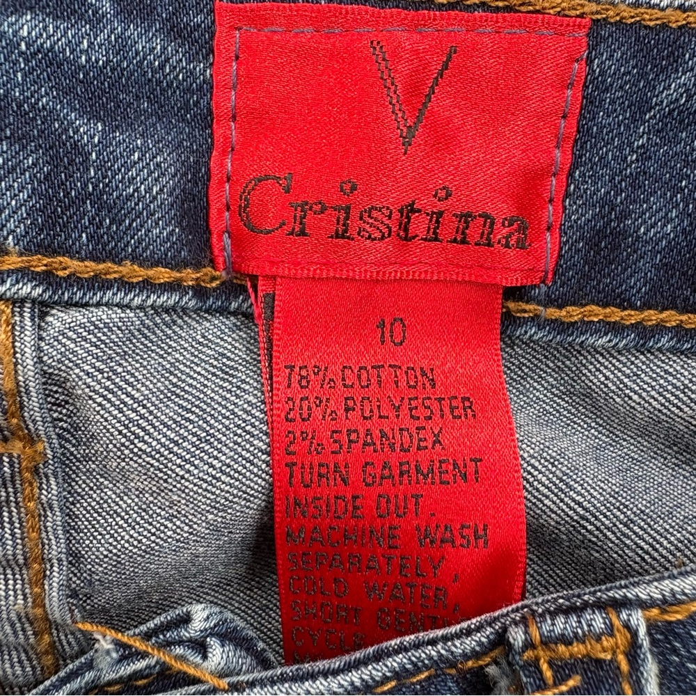 V Cristina Embroidered Sequin Tropical Skinny Distressed Jeans Size 10 Floral - Picture 3 of 7